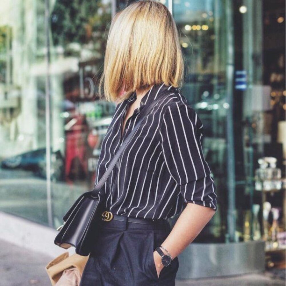 NWT EQUIPMENT Essential Stripe Silk Shirt Blouse Black White 100% Silk XS,S $278